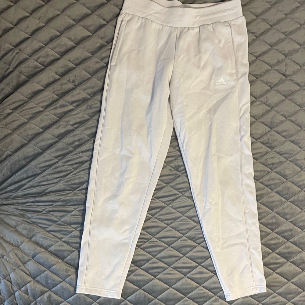 Adidas White Fleece Pants